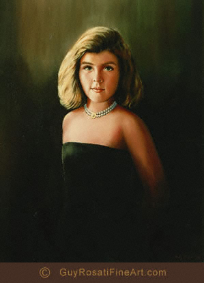 Fine Art portrait painting by artist Guy Rosati of young lady, painted in classical style